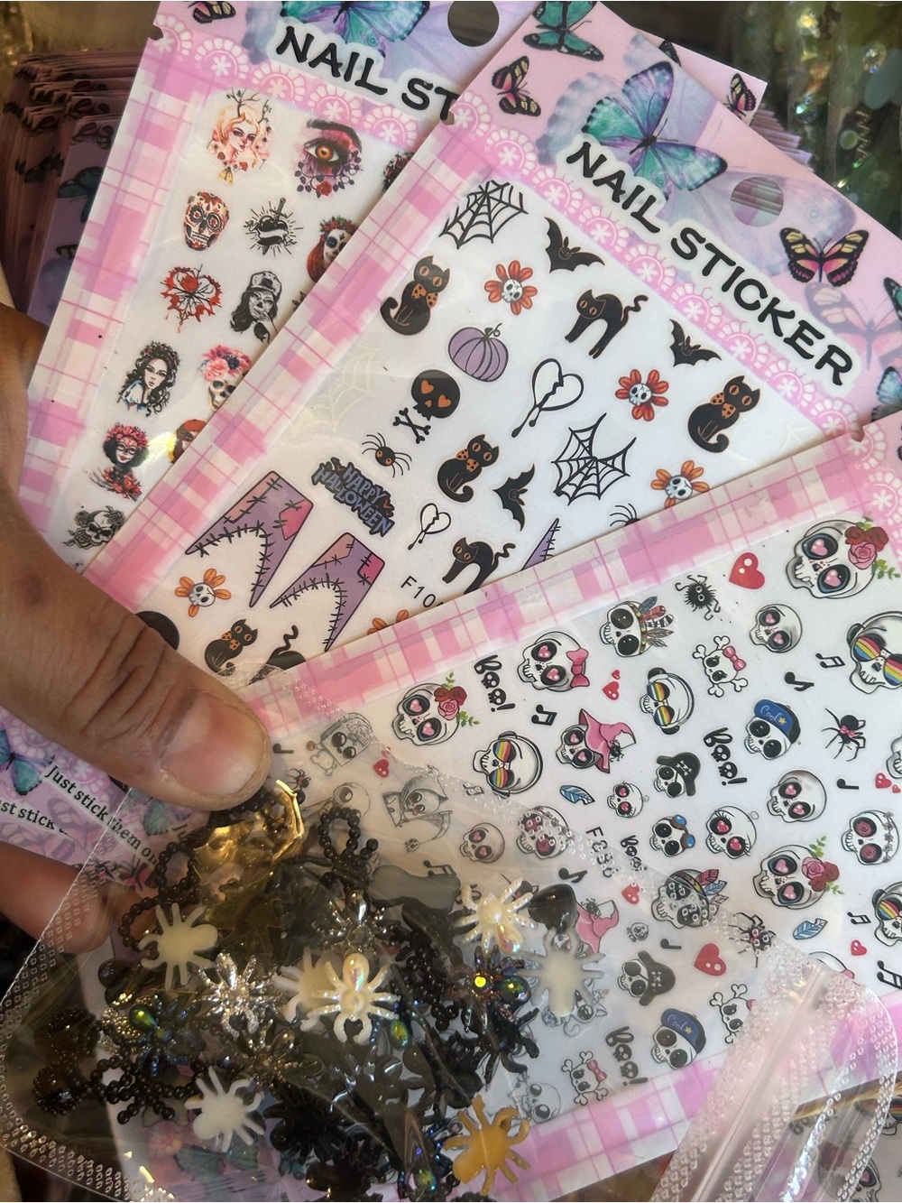 Halloween Nail Sticker Pack bundle- Pink